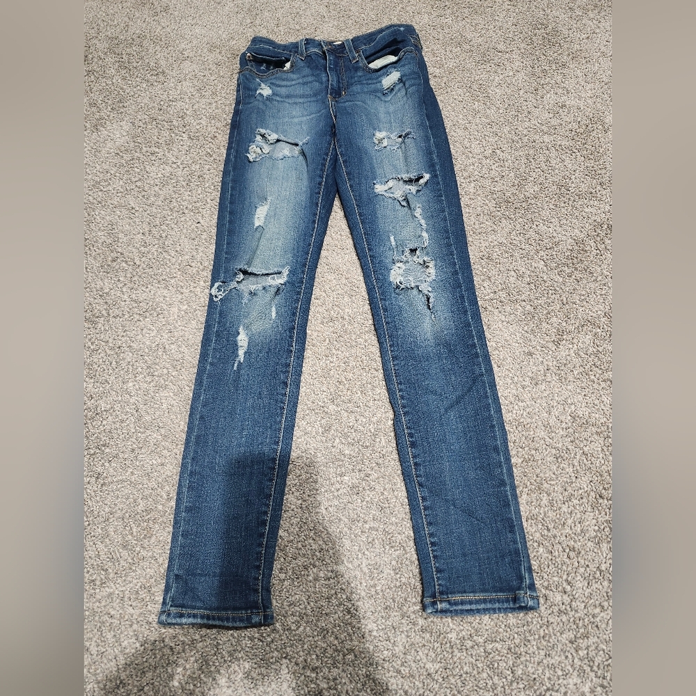 Levi's Women's Skinny Distressed Blue Jeans